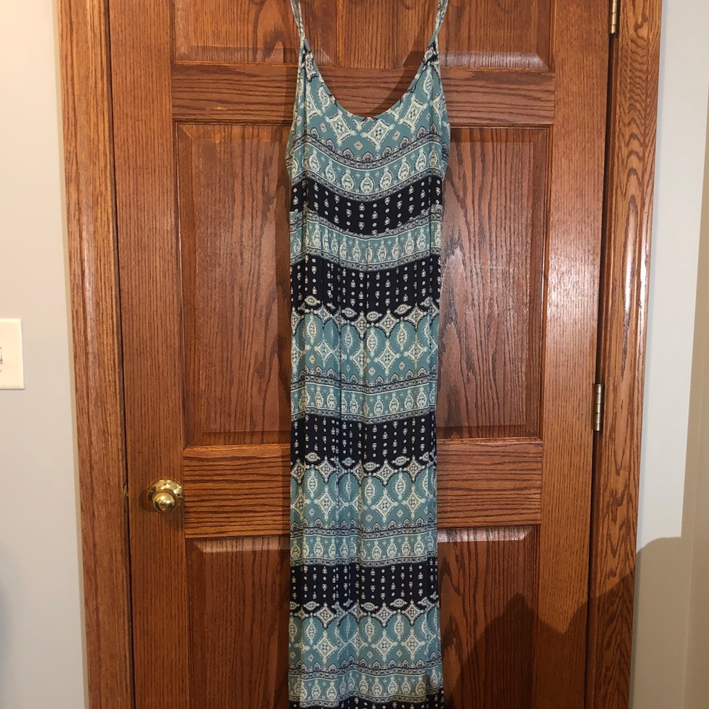 Pink Republic Patterned Maxi Dress in Teal and Navy - Picture 7 of 9